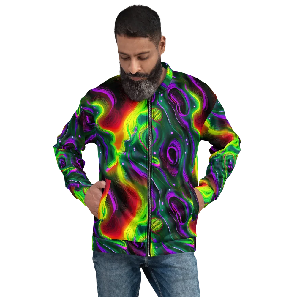 Ultraviolet Lava on Bomber Jacket — Front