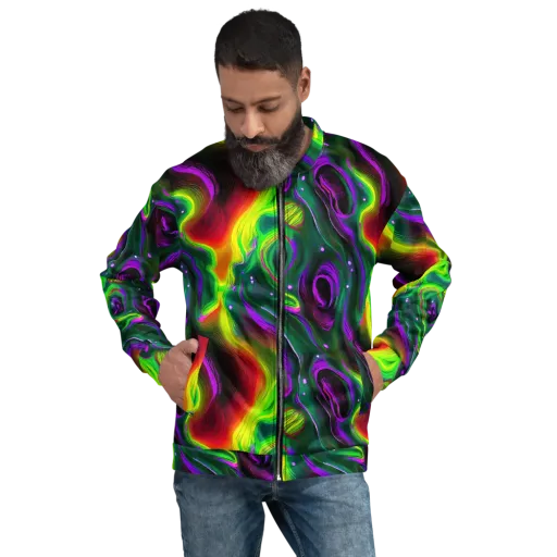 Ultraviolet Lava on a Bomber Jacket