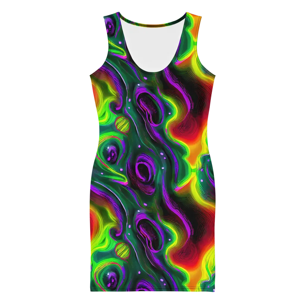 Ultraviolet Lava on Bodycon Dress — Front