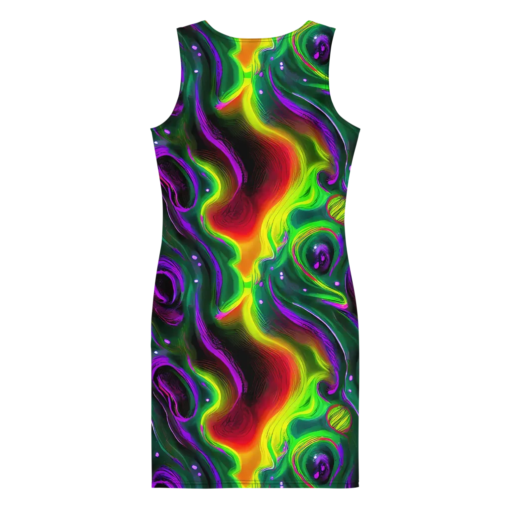 Ultraviolet Lava on Bodycon Dress — Back