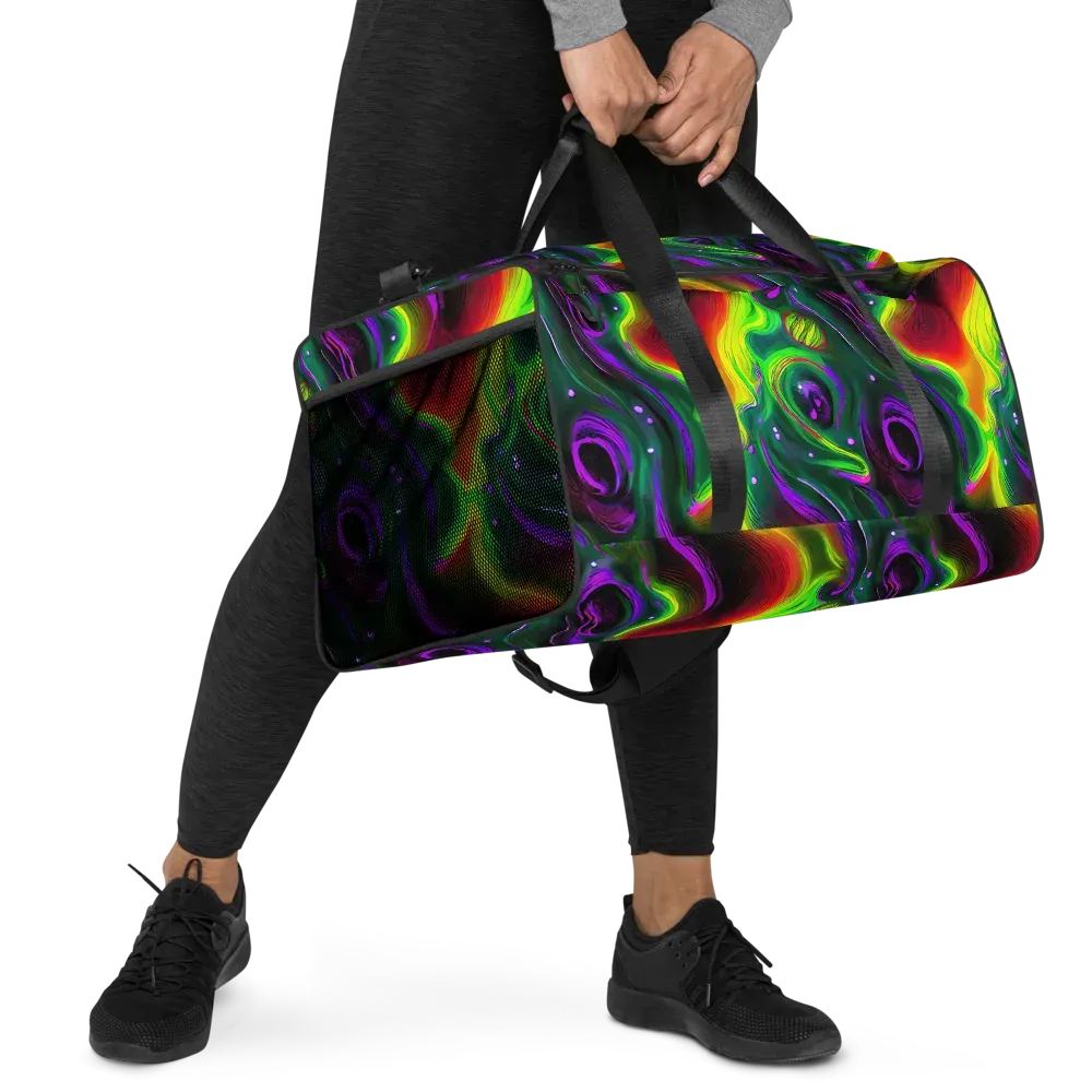 Ultraviolet Lava on Duffle Bag — Right Front