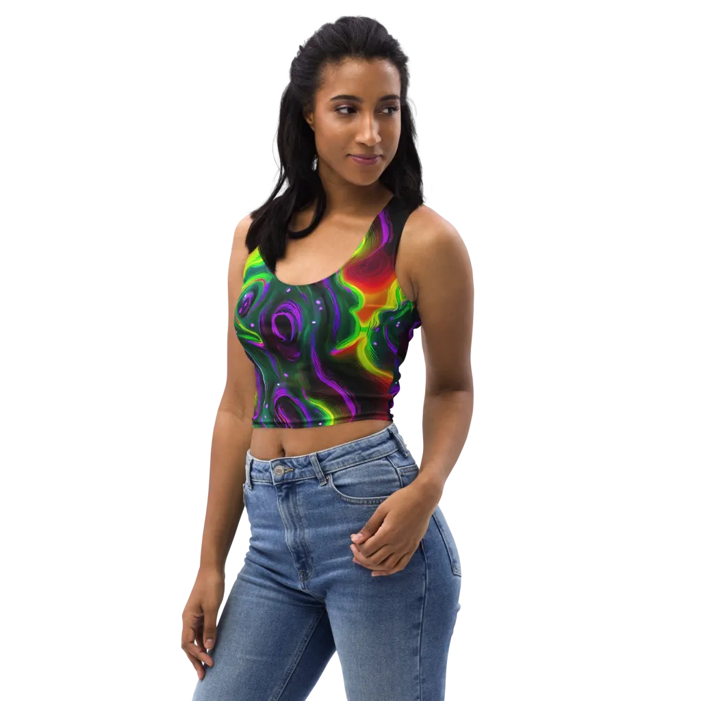 Ultraviolet Lava on Crop Top — Left Front