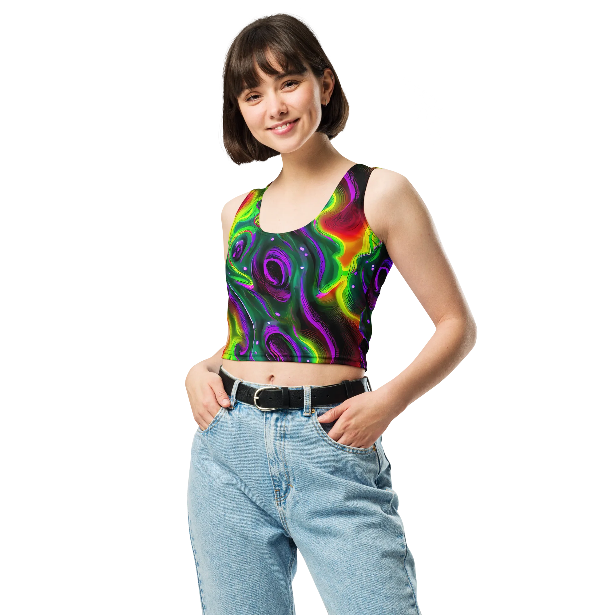 Ultraviolet Lava on Crop Top — Front