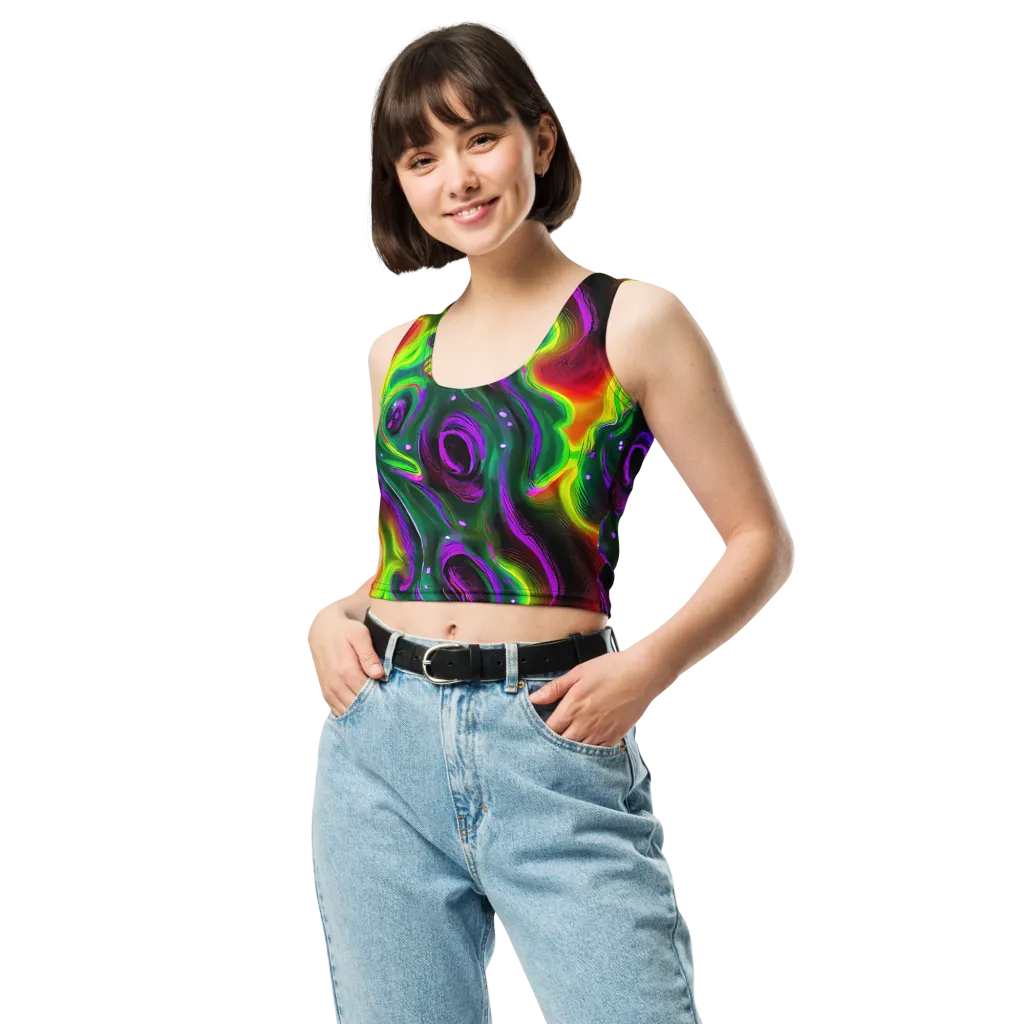 Ultraviolet Lava on Crop Top — Front