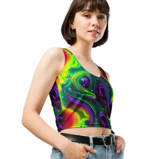 Ultraviolet Lava on a Crop Top