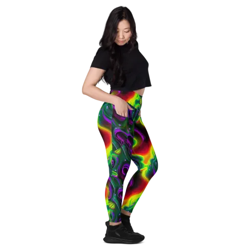 Ultraviolet Lava on a Leggings with Pockets