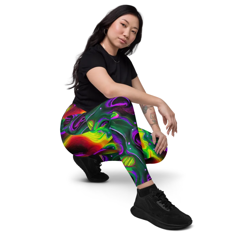 Ultraviolet Lava on Leggings with Pockets — Right Front
