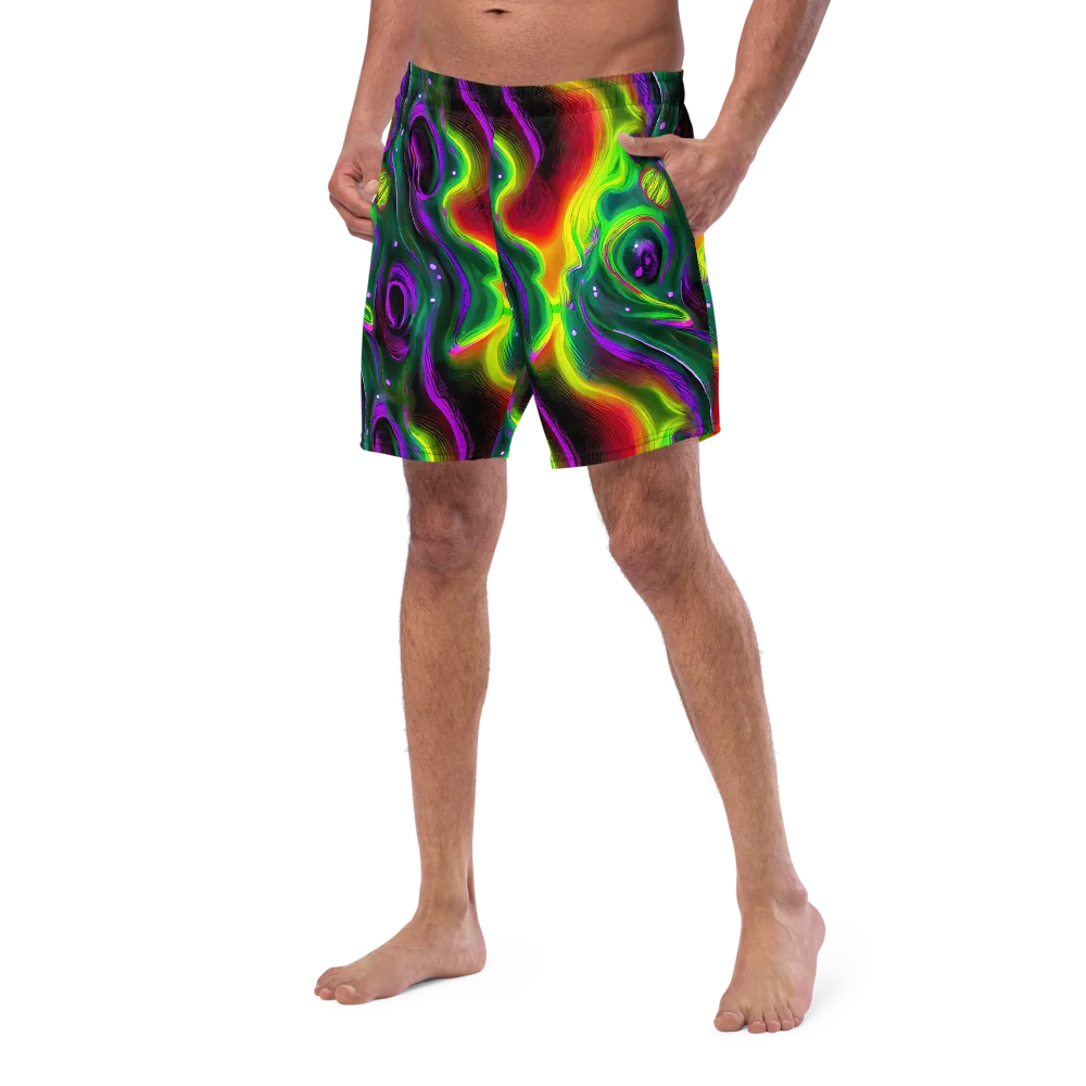 Ultraviolet Lava on Swim Trunks — Left Front