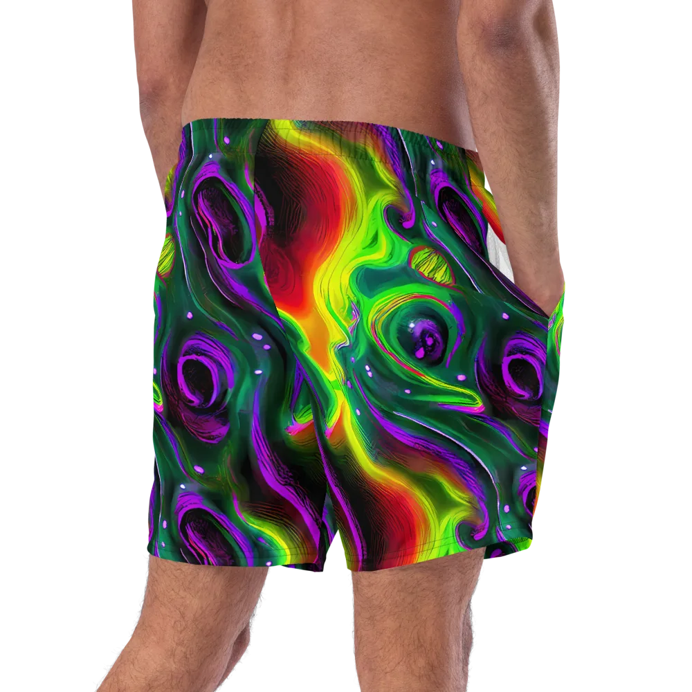Ultraviolet Lava on Swim Trunks — Right Back