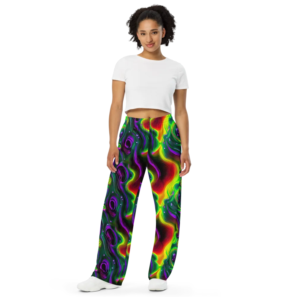 Ultraviolet Lava on Wide-Leg Pants — Front