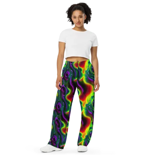 Ultraviolet Lava on a Wide-Leg Pants