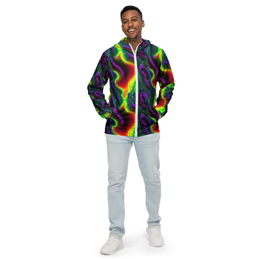 Ultraviolet Lava on Men's Windbreaker — Front