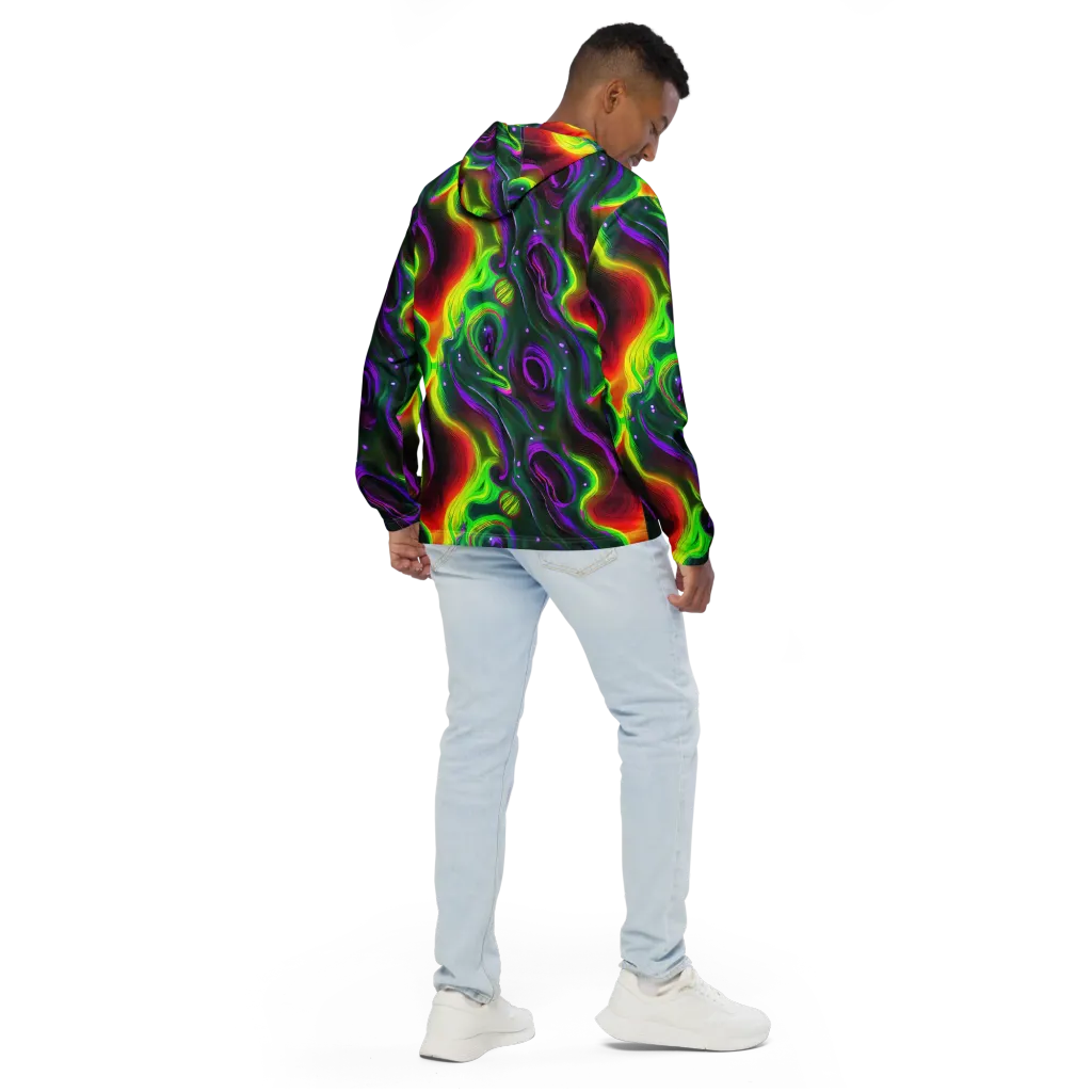 Ultraviolet Lava on Men's Windbreaker — Back