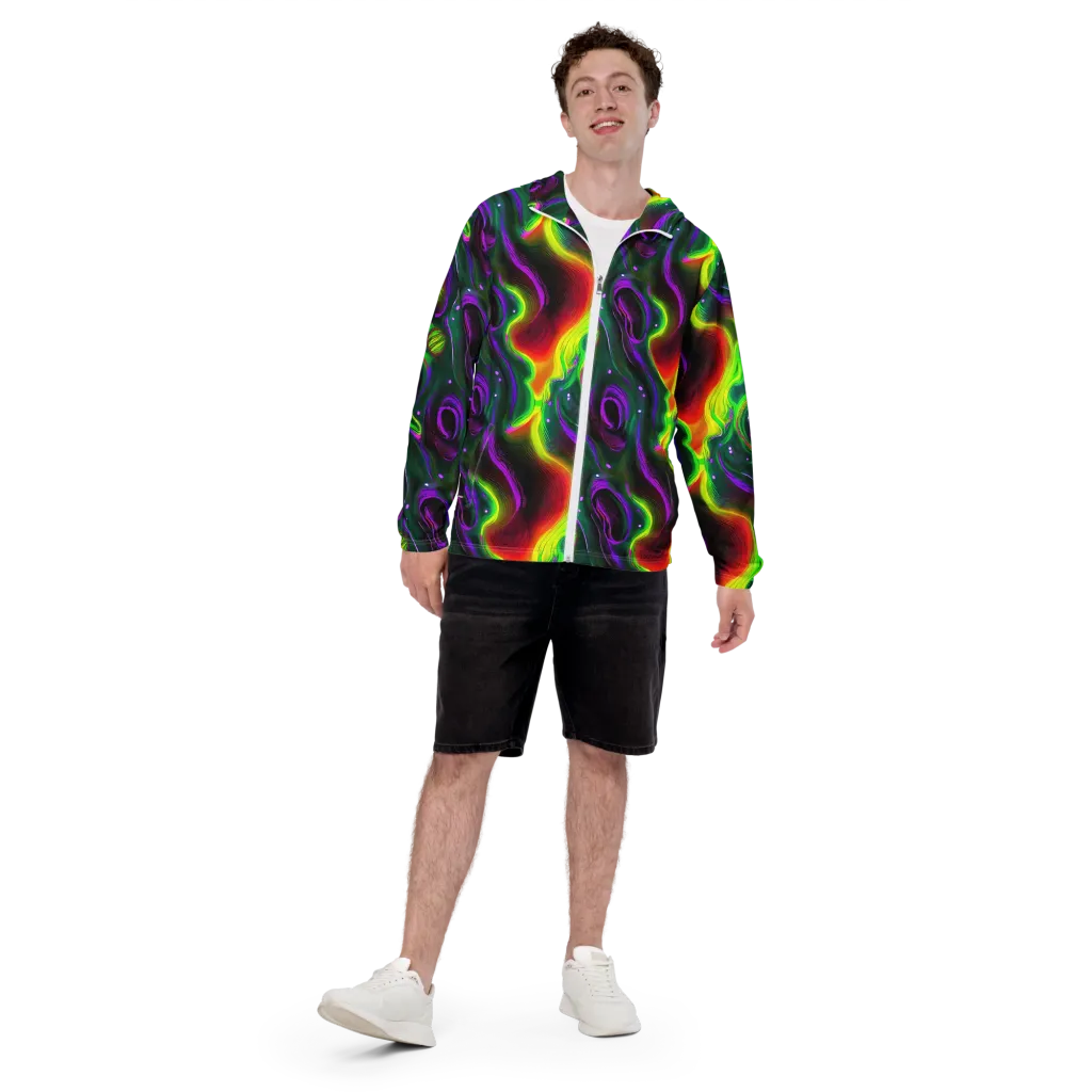 Ultraviolet Lava on Men's Windbreaker — Front