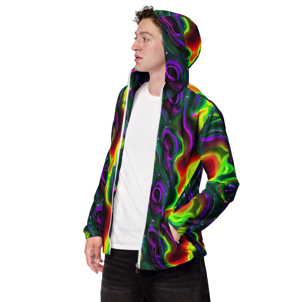 Ultraviolet Lava on Men's Windbreaker — Left Front
