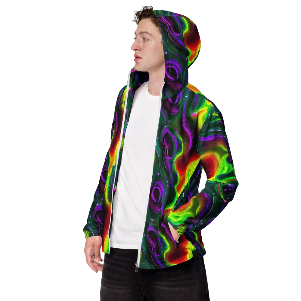 Ultraviolet Lava on Men's Windbreaker — Left Front
