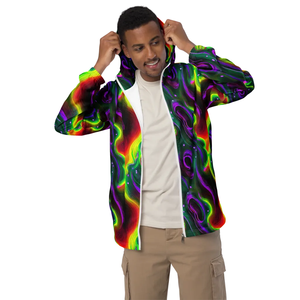Ultraviolet Lava on Men's Windbreaker — Front
