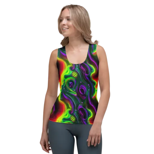 Ultraviolet Lava on a Women's Tank Top