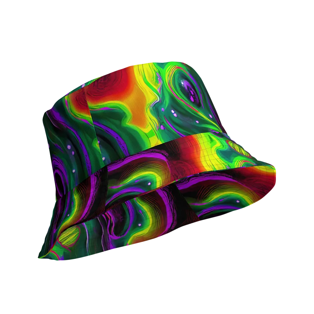 Ultraviolet Lava on Reversible Bucket Hat — Product details Outside