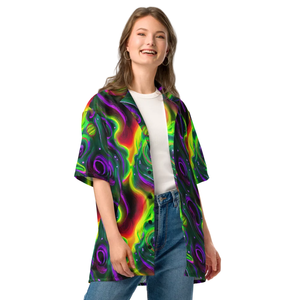 Ultraviolet Lava on Button Shirt — Front