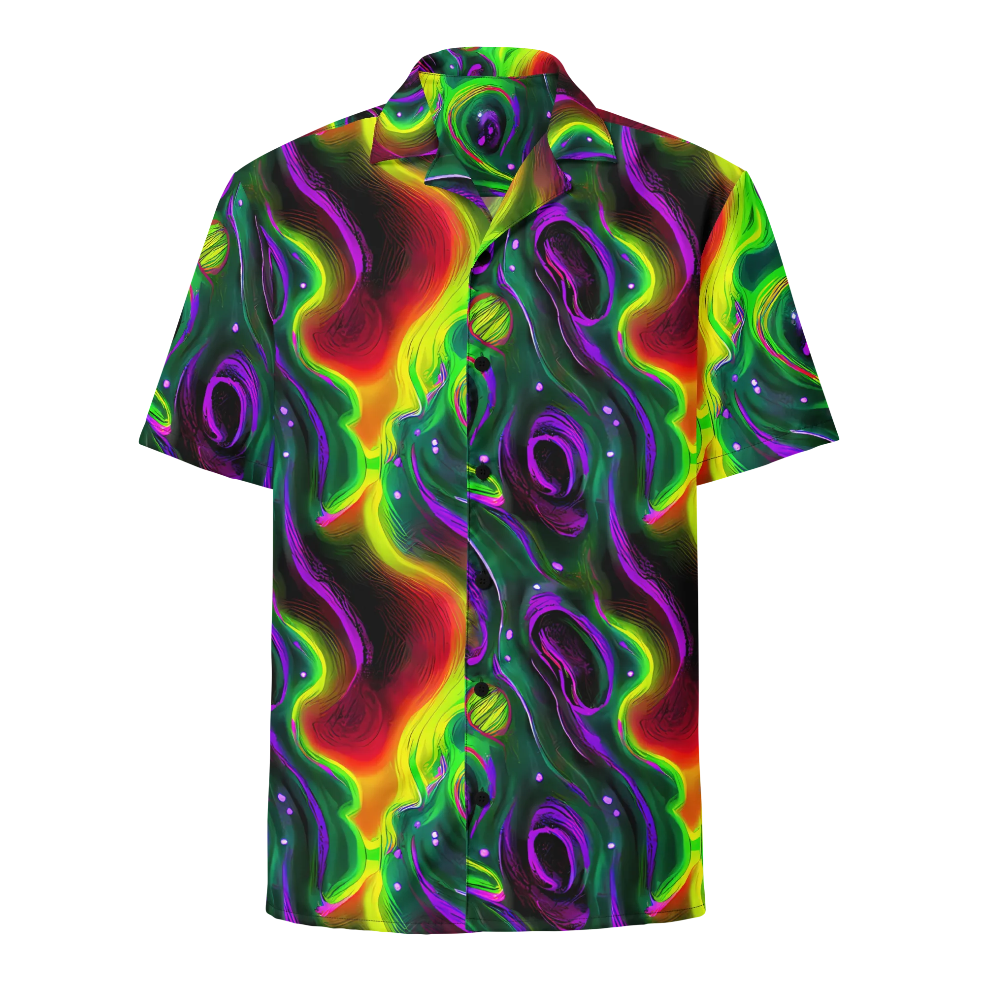 Ultraviolet Lava on Button Shirt — Front