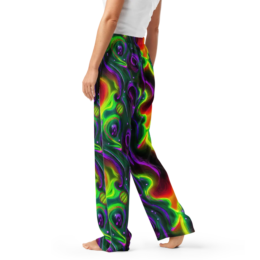 Ultraviolet Lava on Women's Pajama Pants — Left