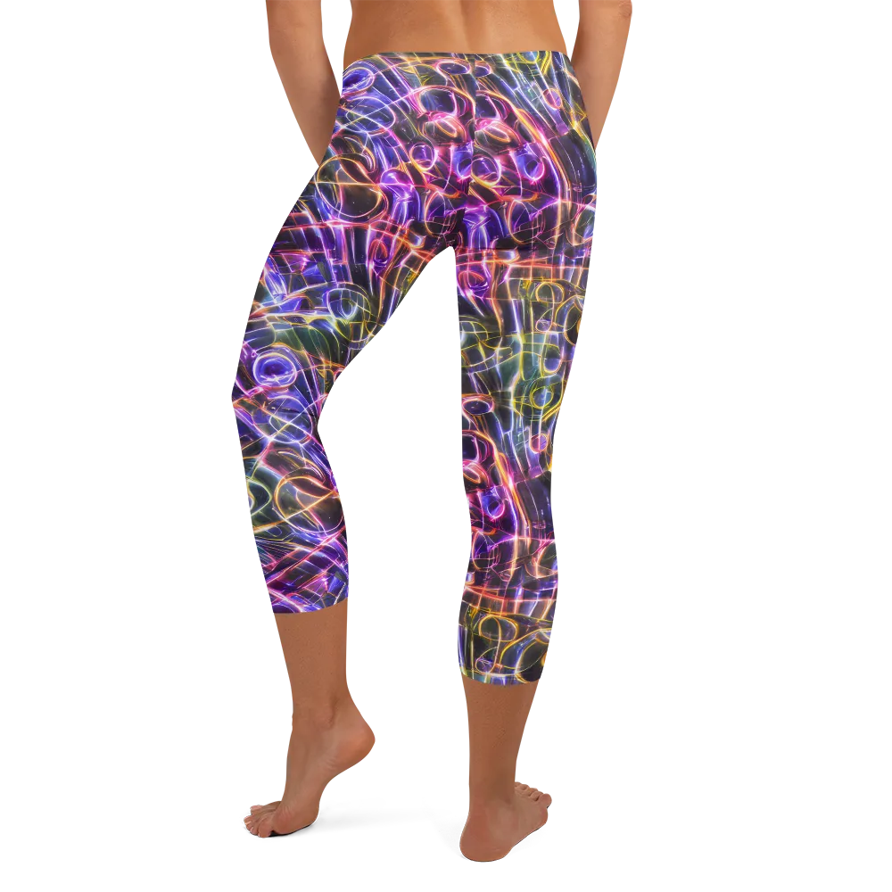 Violet Static on Capri Leggings — Back