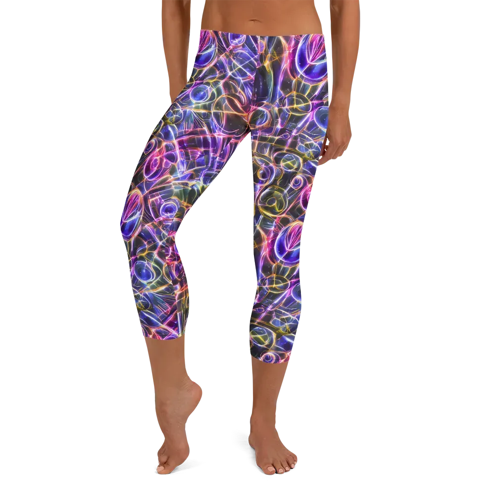 Violet Static on Capri Leggings — Front