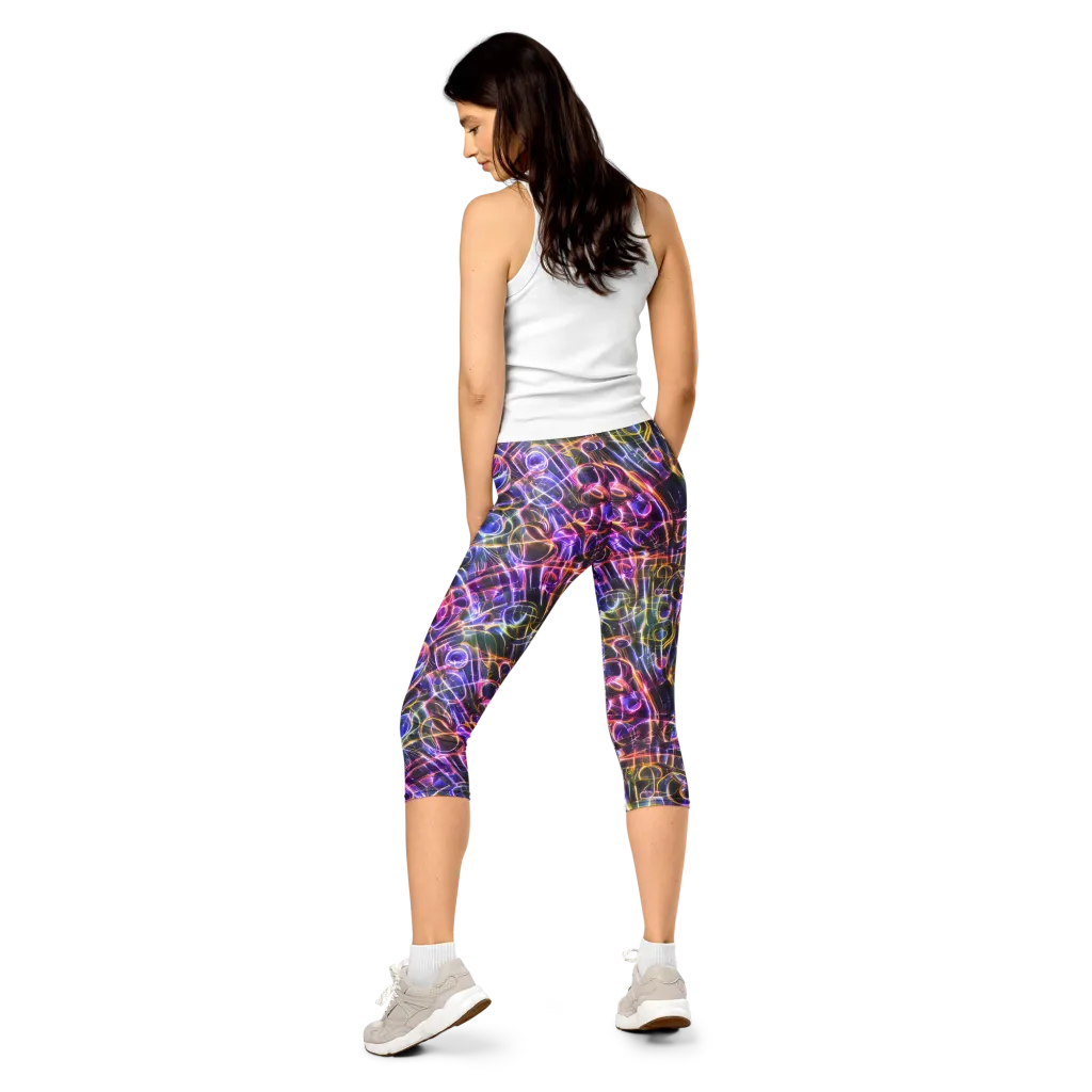 Violet Static on Capri Leggings — Back