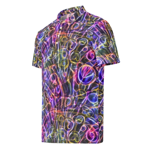 Violet Static on a Men's Slim Fit Polo Shirt