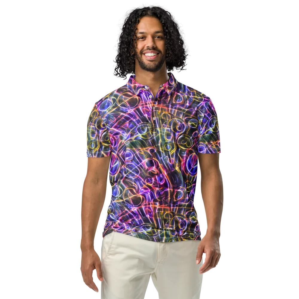 Violet Static on Men's Slim Fit Polo Shirt — Front