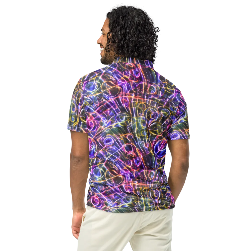 Violet Static on Men's Slim Fit Polo Shirt — Back