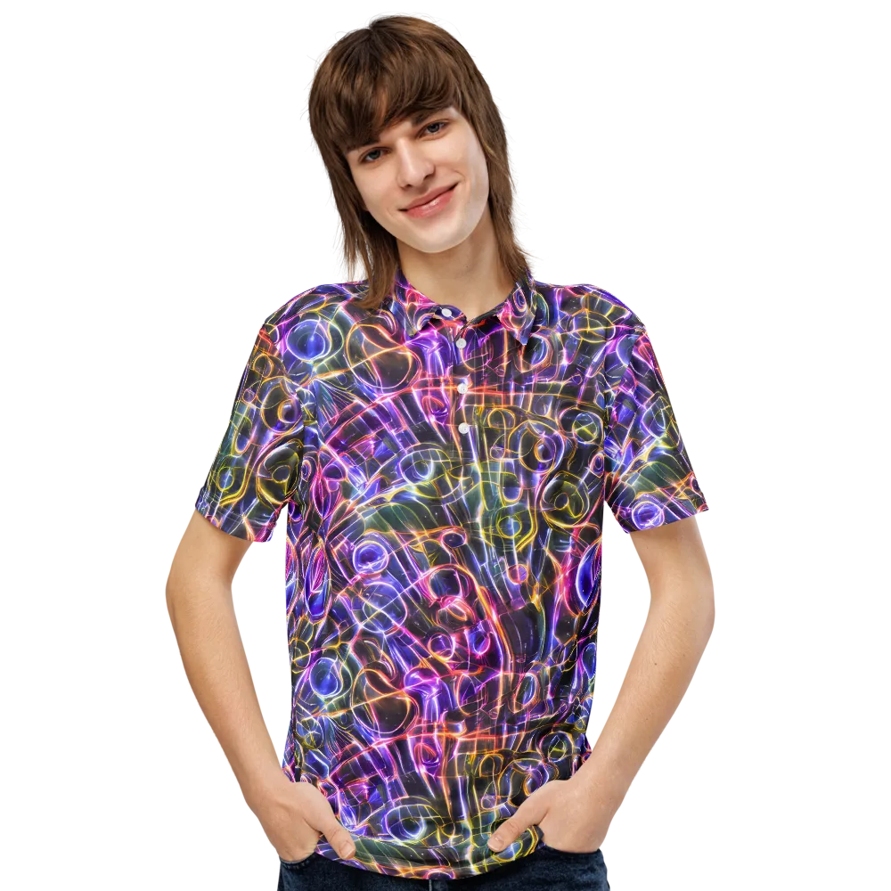 Violet Static on Men's Slim Fit Polo Shirt — Front