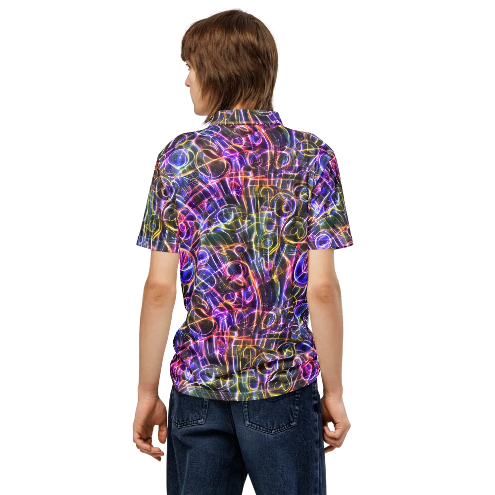 Violet Static on Men's Slim Fit Polo Shirt — Back