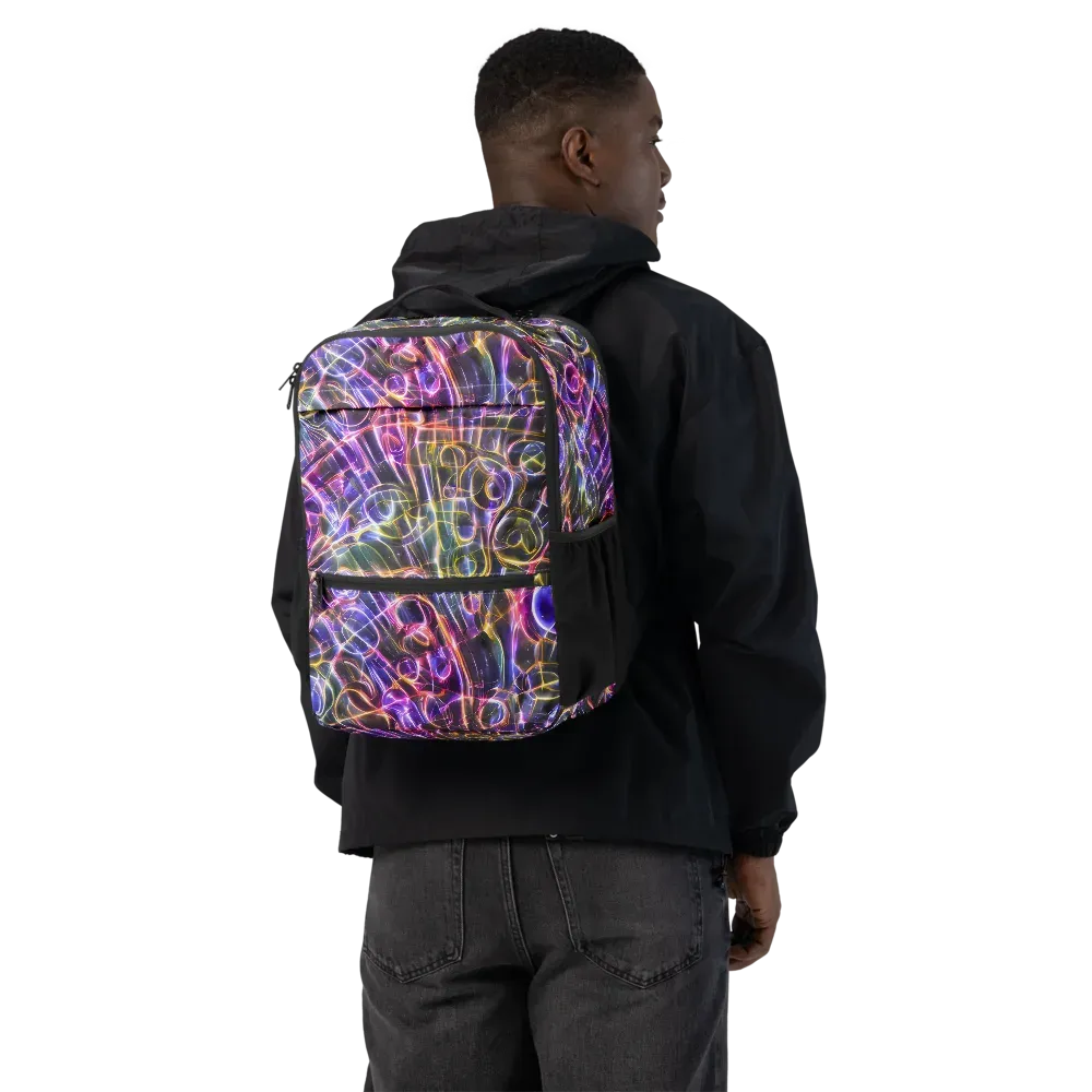 Violet Static on Utility Backpack — Back