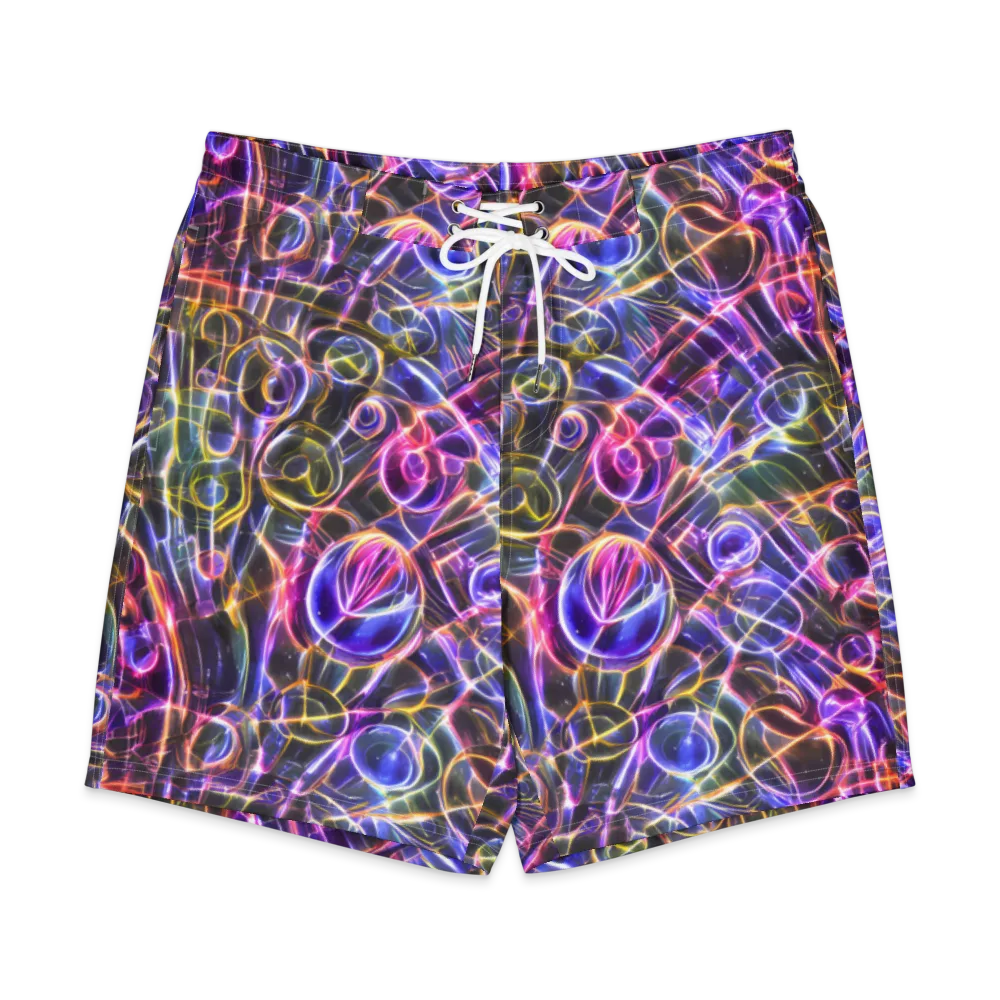 Violet Static on Men's Board Shorts — Front
