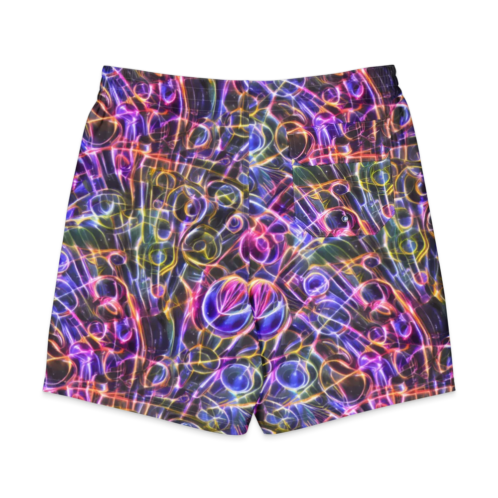Violet Static on Men's Board Shorts — Back