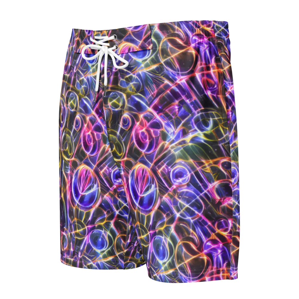 Violet Static on Men's Board Shorts — Front