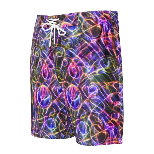 Violet Static on a Men's Board Shorts