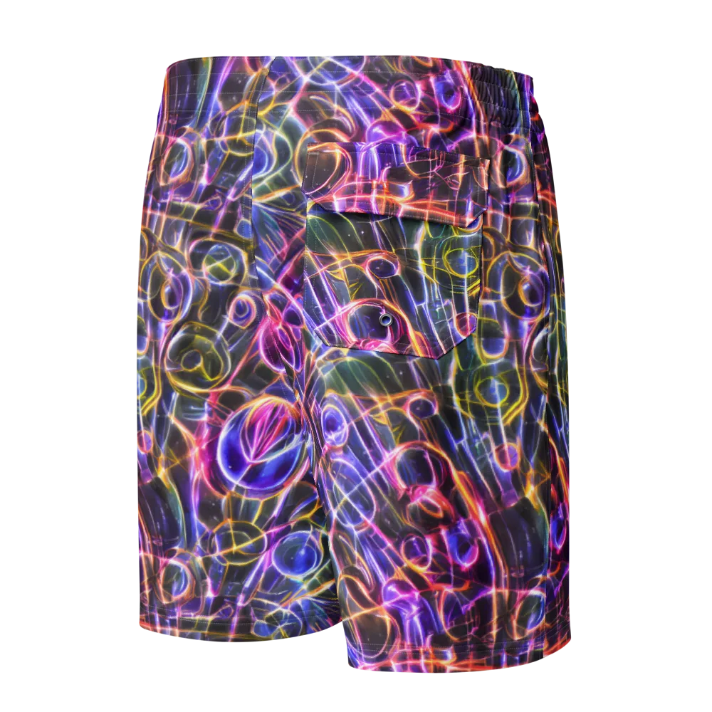Violet Static on Men's Board Shorts — Back