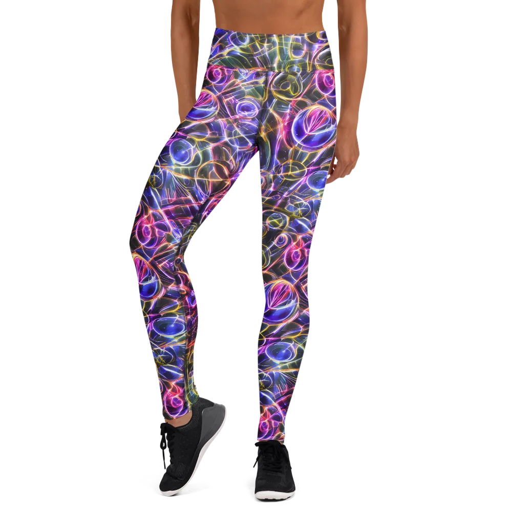 Violet Static on Yoga Leggings — Front