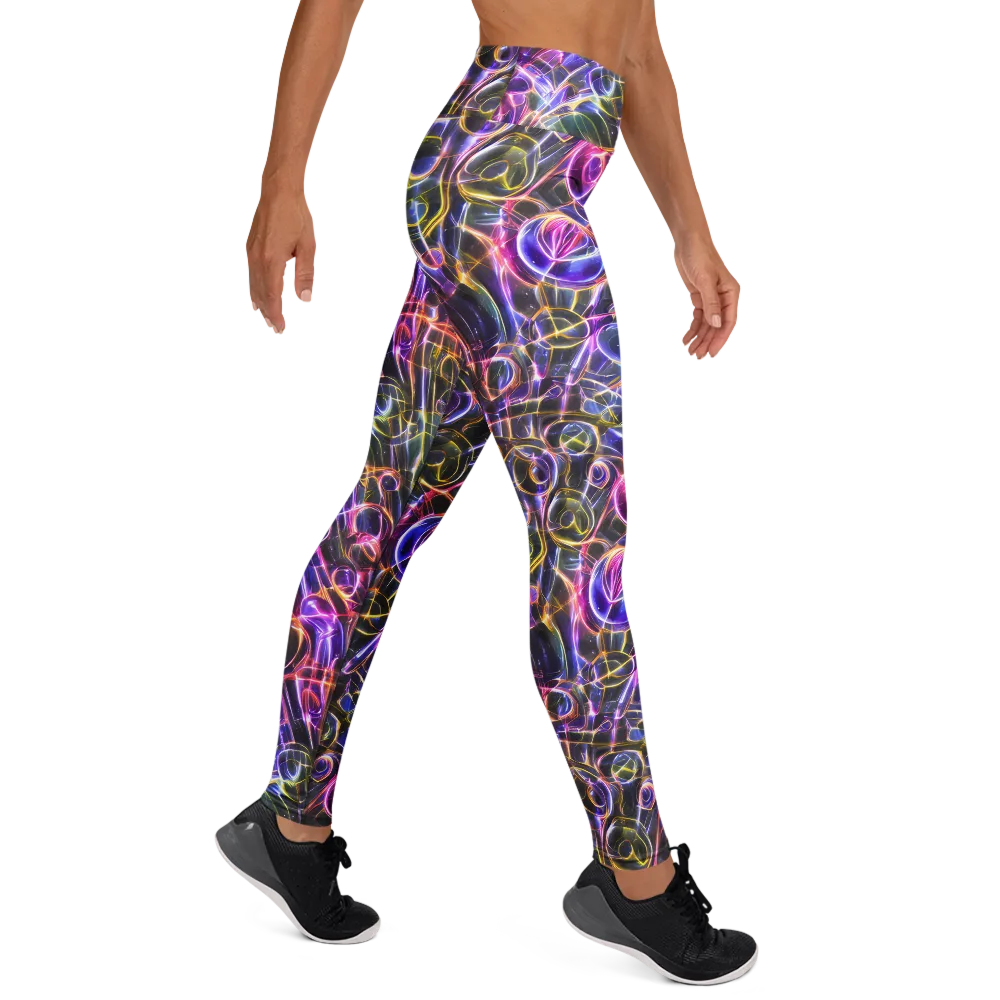 Violet Static on Yoga Leggings — Right