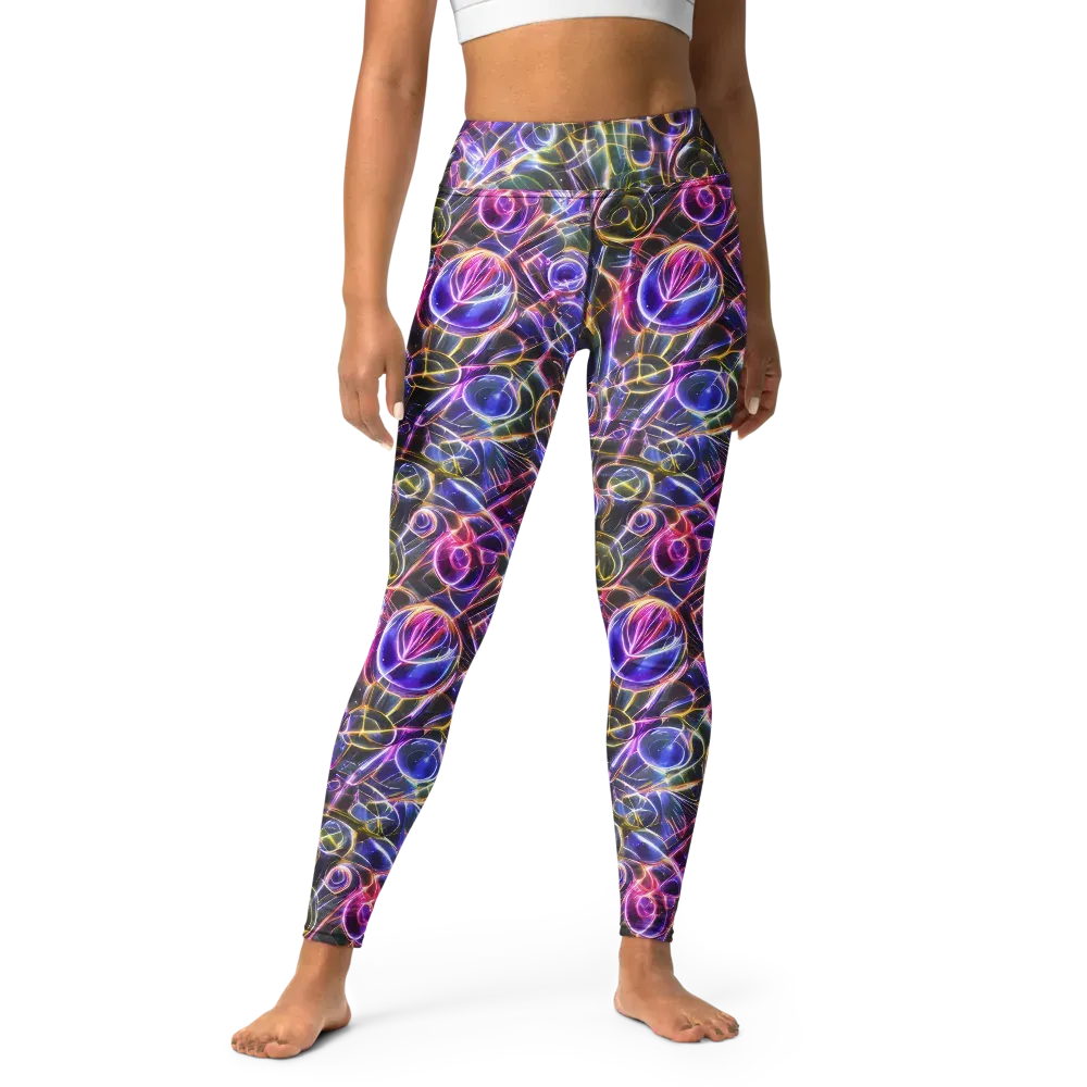 Violet Static on Yoga Leggings — Front