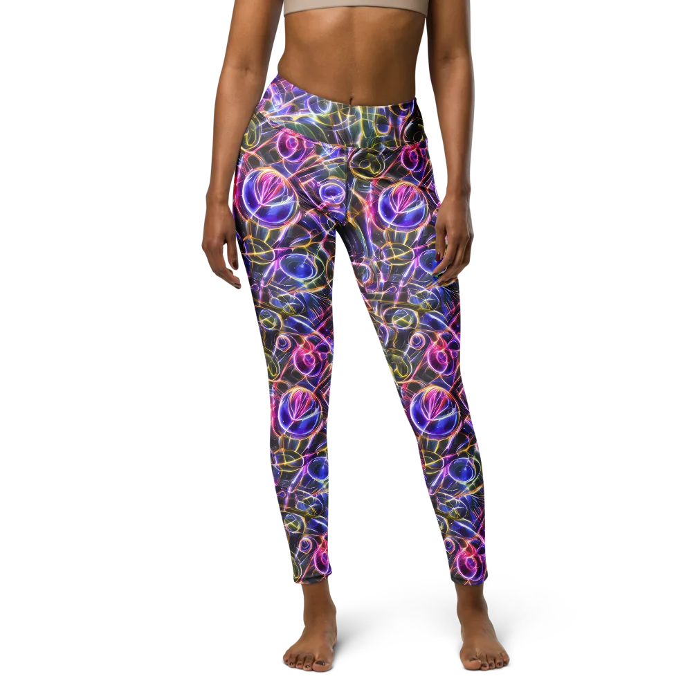Violet Static on Yoga Leggings — Front
