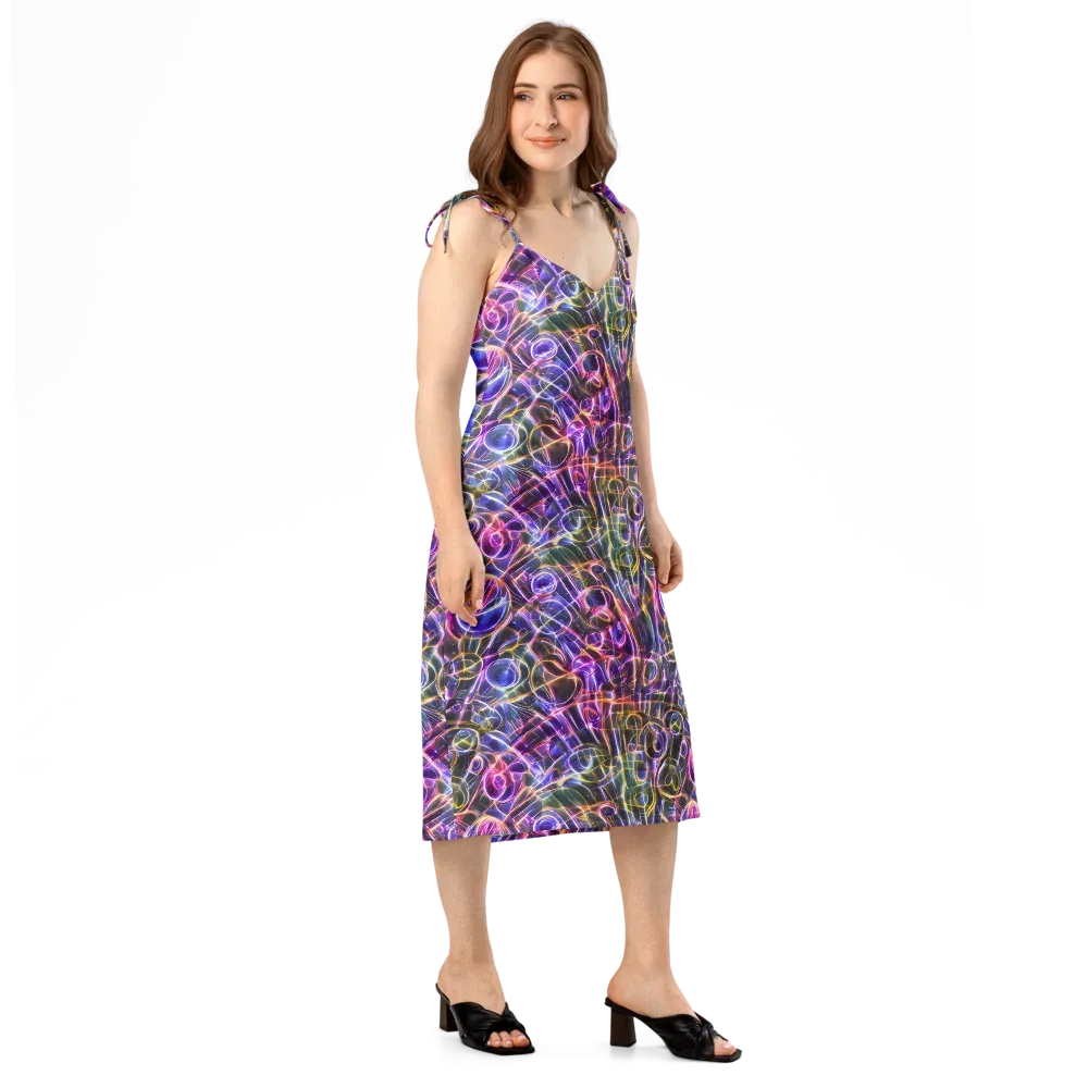 Violet Static on Slip Dress — Right Front