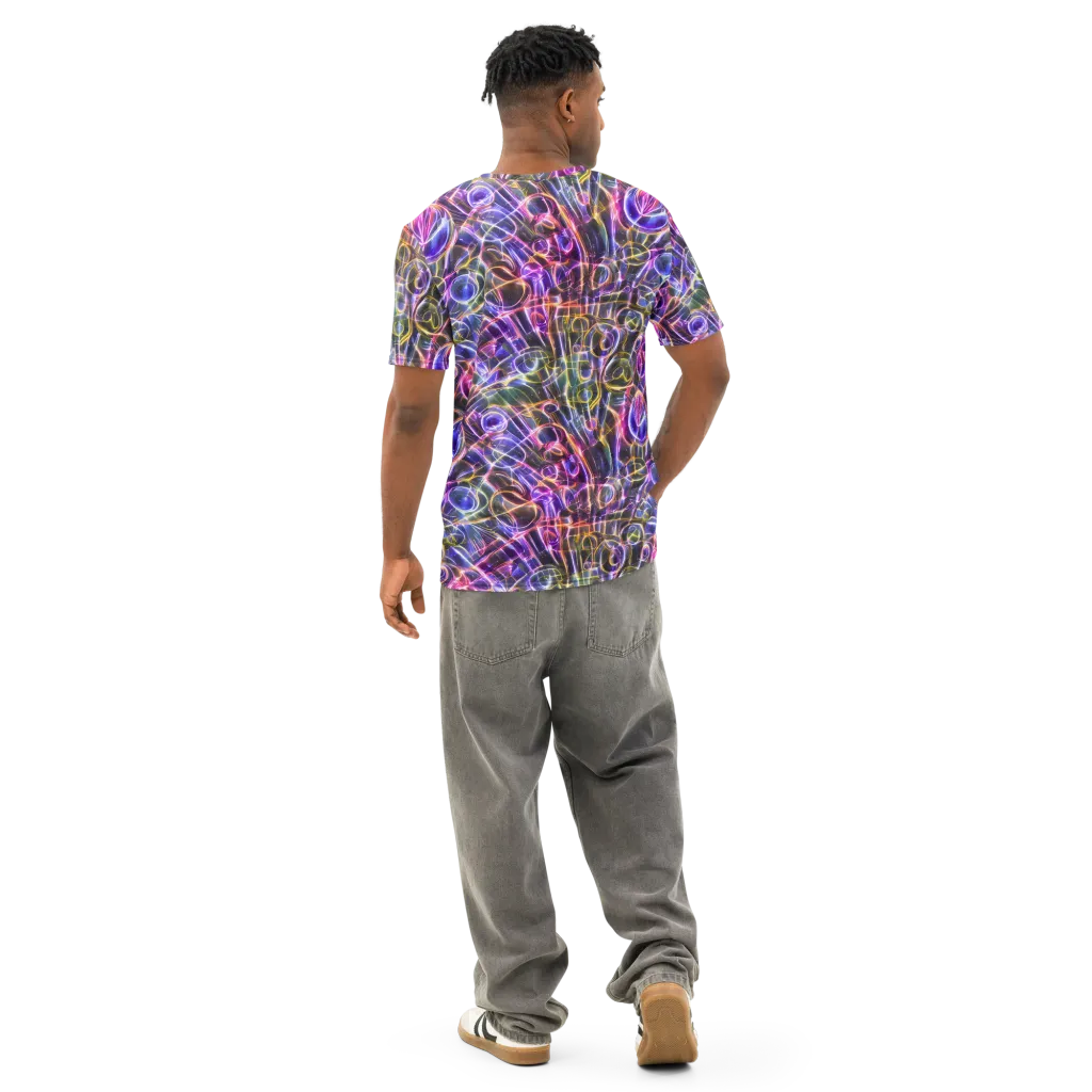 Violet Static on Men's Cotton Crew Neck T-Shirt — Back