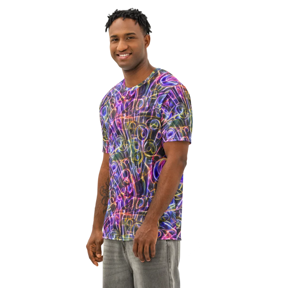 Violet Static on Men's Cotton Crew Neck T-Shirt — Left Front