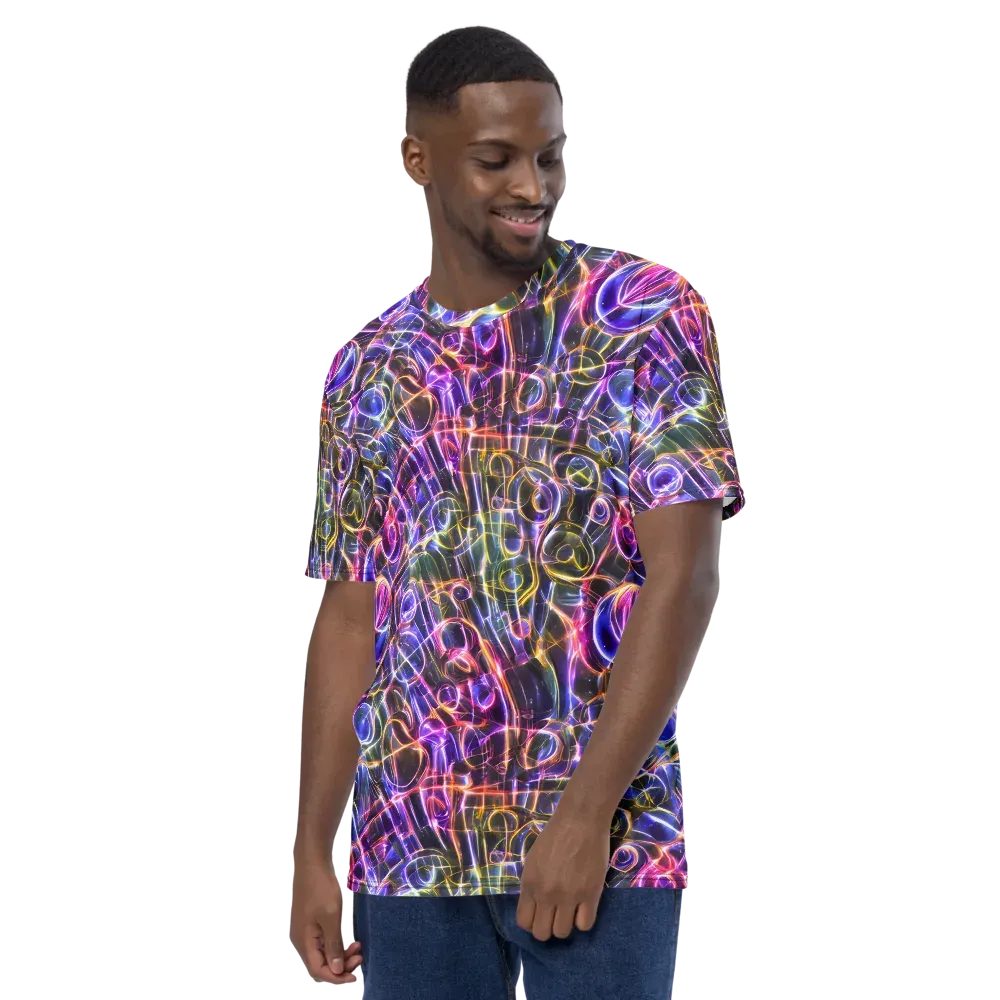 Violet Static on Men's Crew Neck T-Shirt — Left