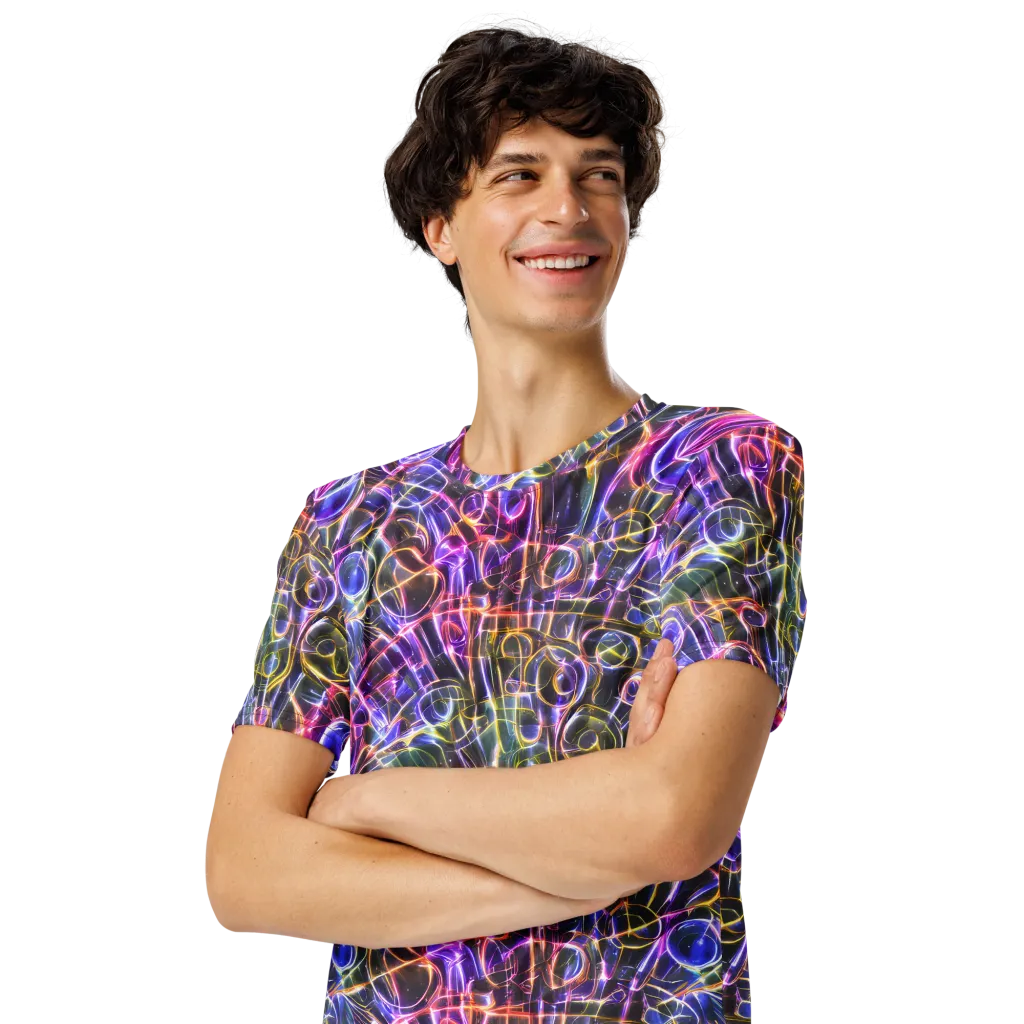 Violet Static on Men's Crew Neck T-Shirt — Left Front