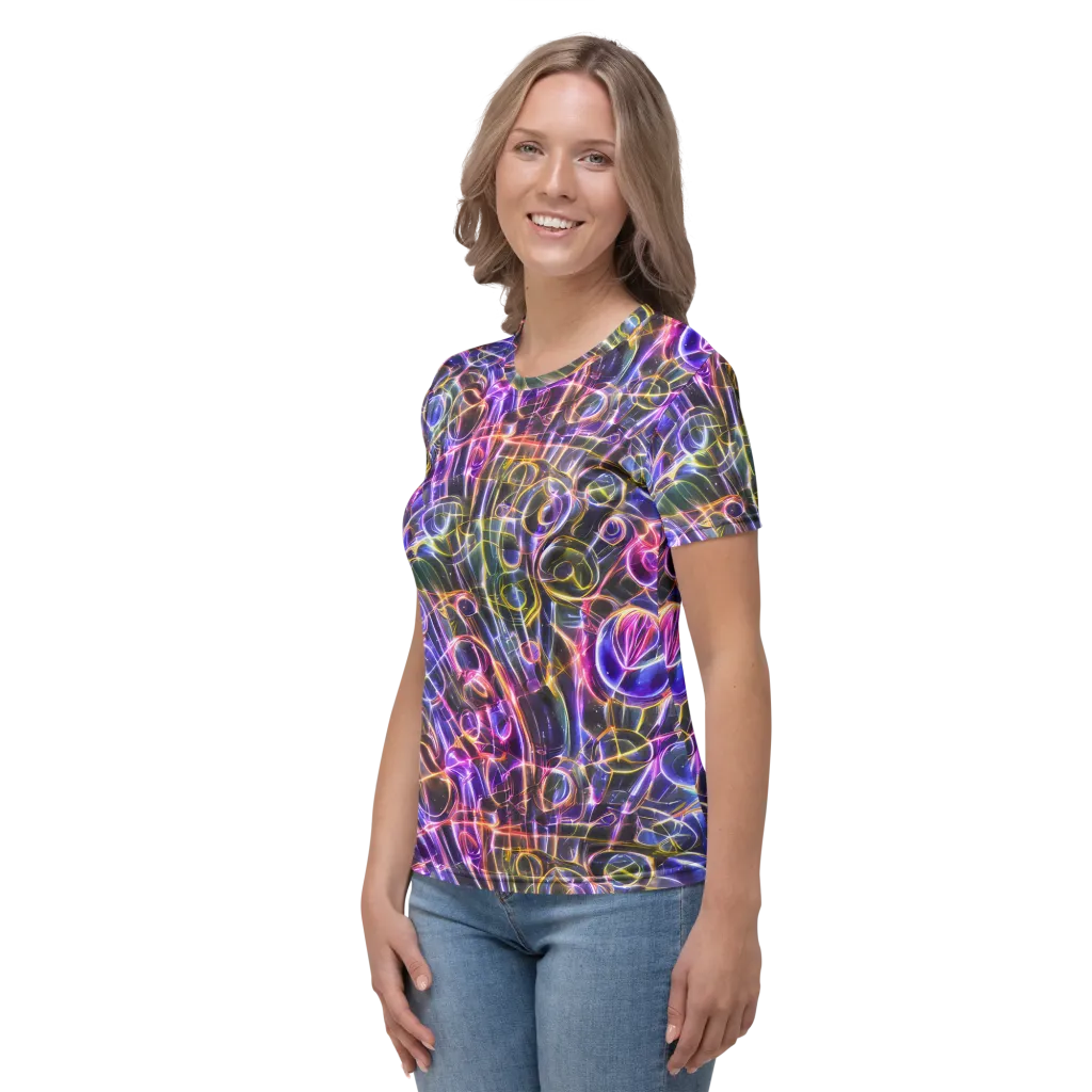 Violet Static on Women's Crew Neck T-Shirt — Left